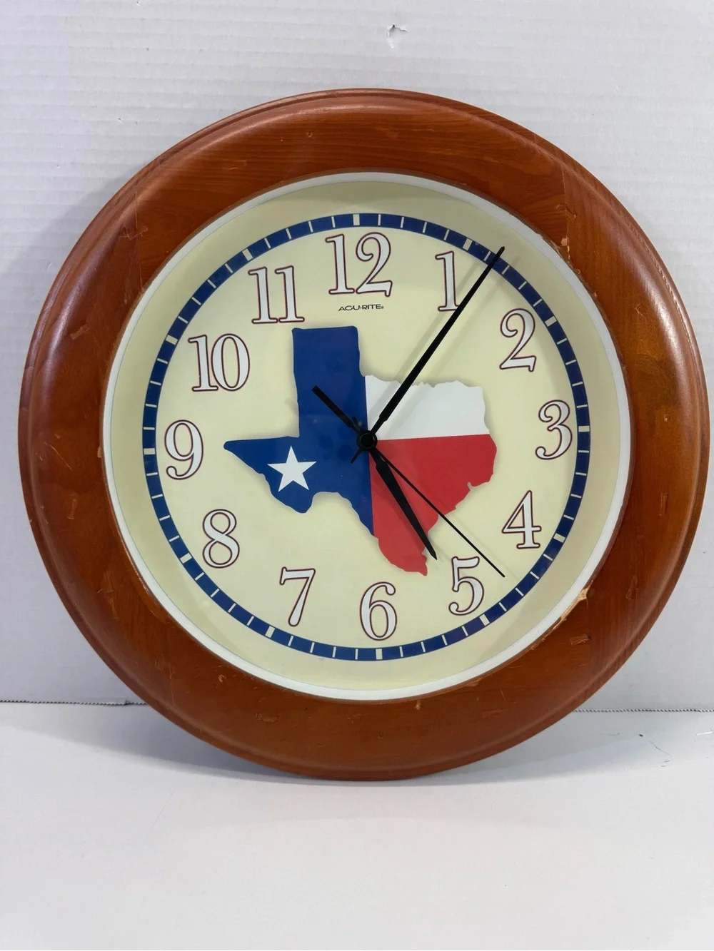 Texas Flag state Wall Clock wood Frame*chip on frame